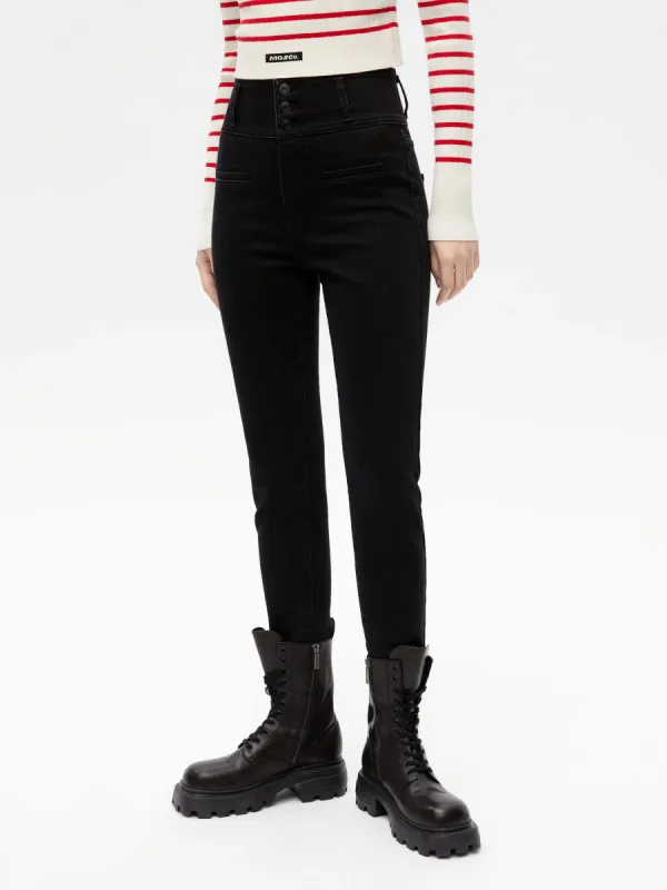Wide Waistband Skinny Jeans sold by Mo&Co