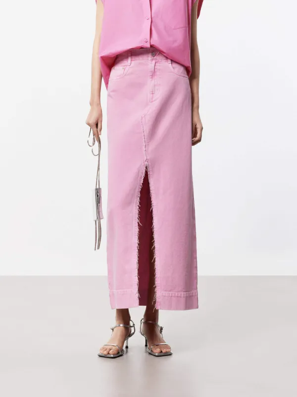 Front Slit Pink Skirt sold by Mo&Co