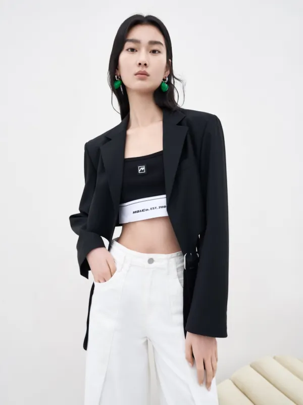 Wool Blend Cutout Blazer sold by Mo&Co