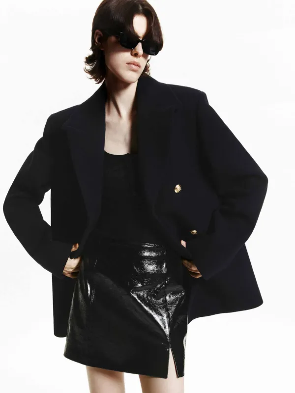 Double Breasted Mid Wool Coat sold by Mo&Co