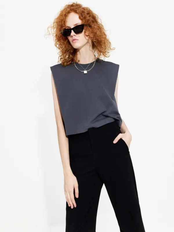 Boxy fit Sleeveless T-shirt sold by Mo&Co