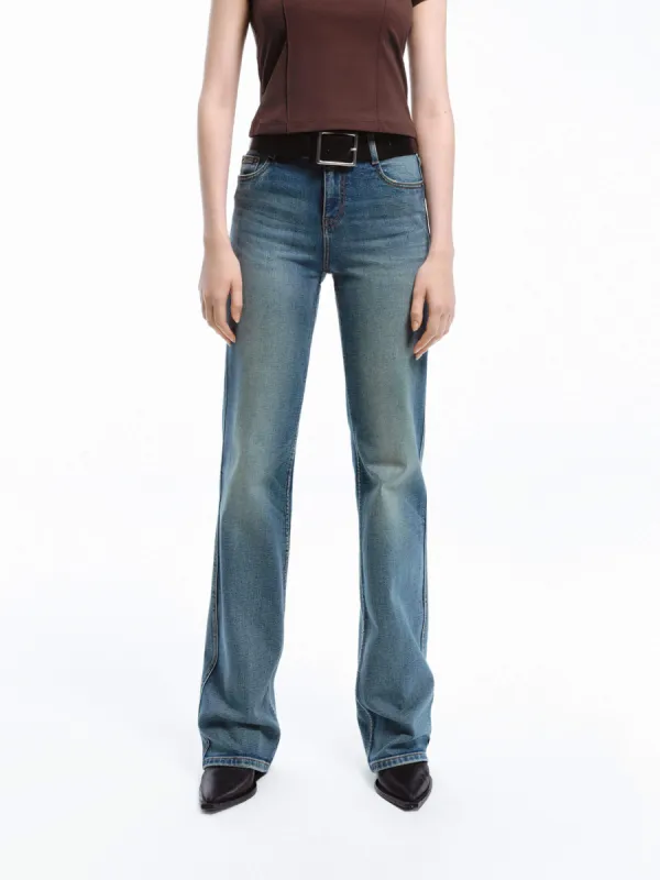 Vintage Cotton Straight Jeans sold by Mo&Co