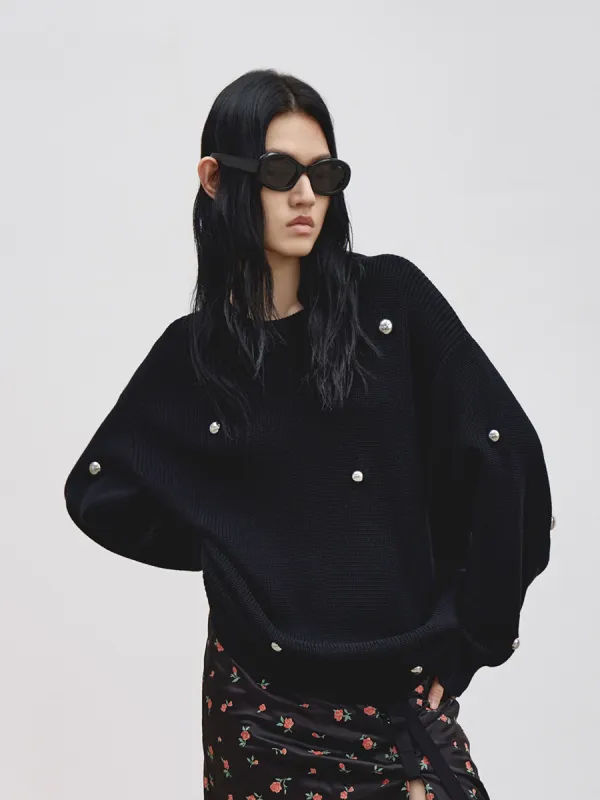 Drop Shoulder Knit Pullover sold by Mo&Co