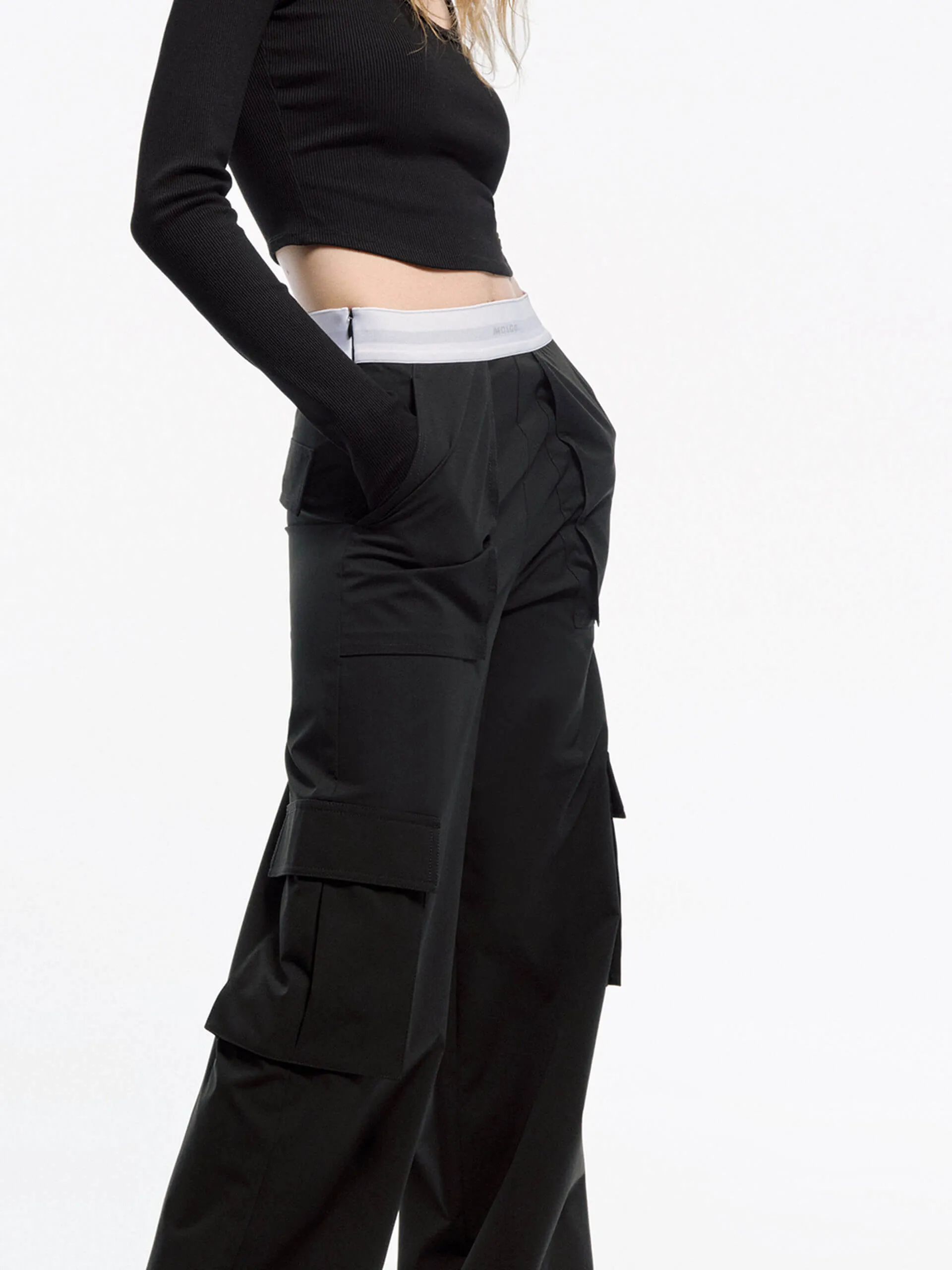 Contrast Waist Cargo Pants sold by Mo&Co product image thumbnail 3