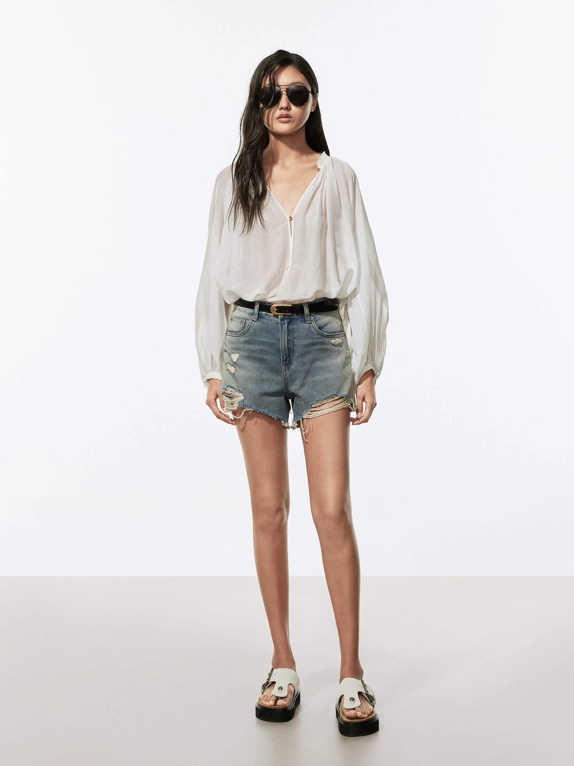 Soft Cotton Silk Blouse sold by Mo&Co product image thumbnail 3