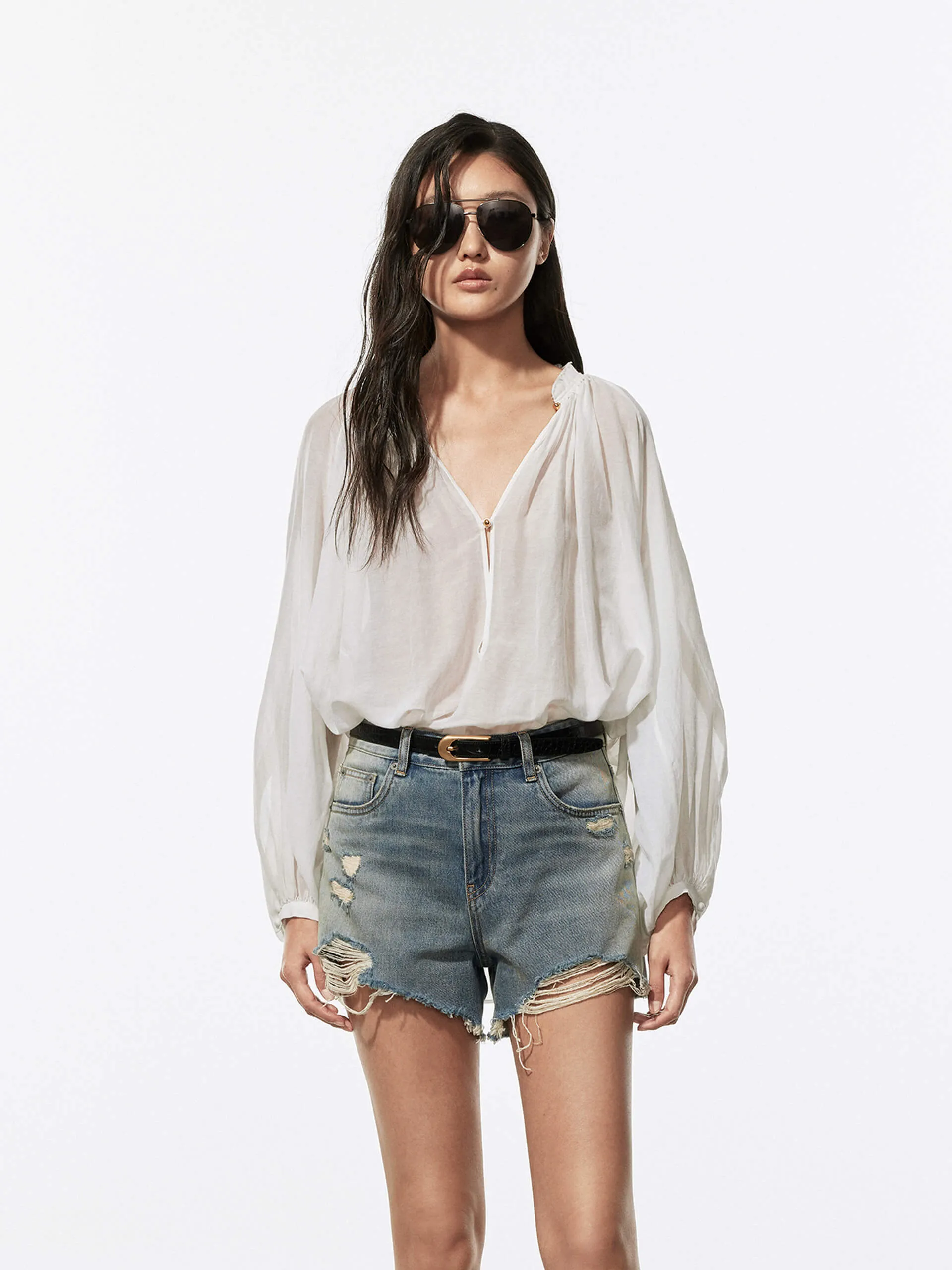 Soft Cotton Silk Blouse sold by Mo&Co