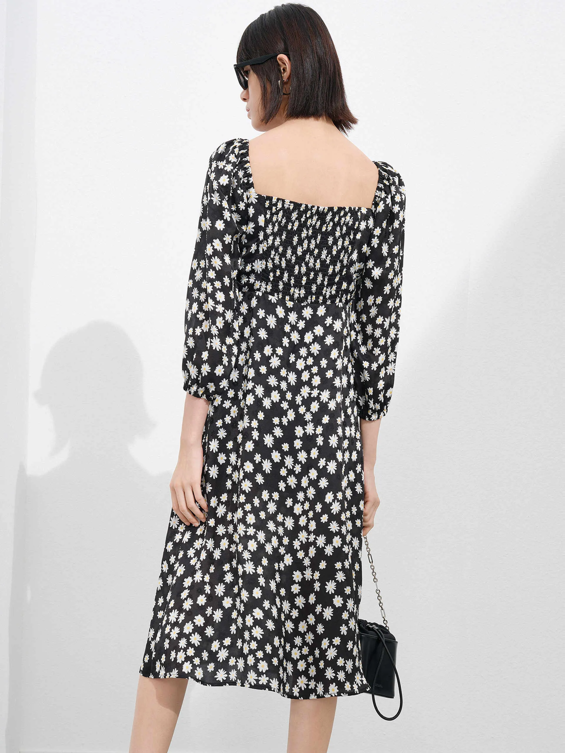 Silk Blend Midi Dress sold by Mo&Co product image thumbnail 2