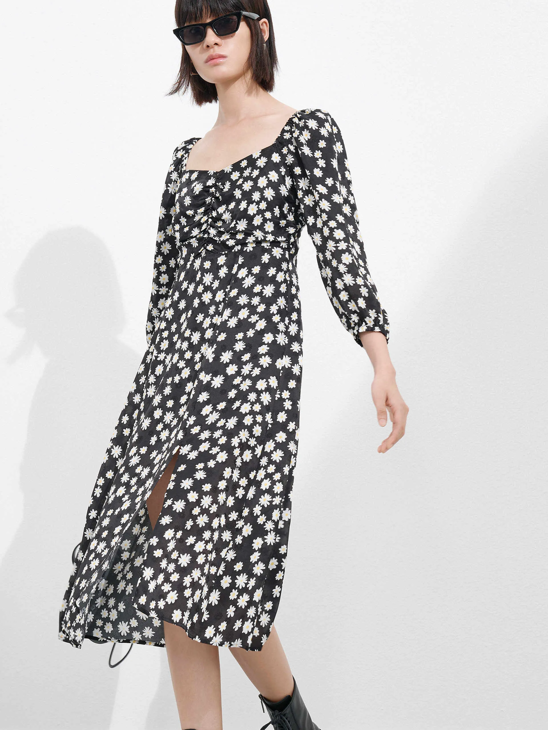 Silk Blend Midi Dress sold by Mo&Co product image thumbnail 5