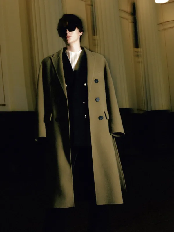 Double Breasted Belted Overcoat sold by Mo&Co