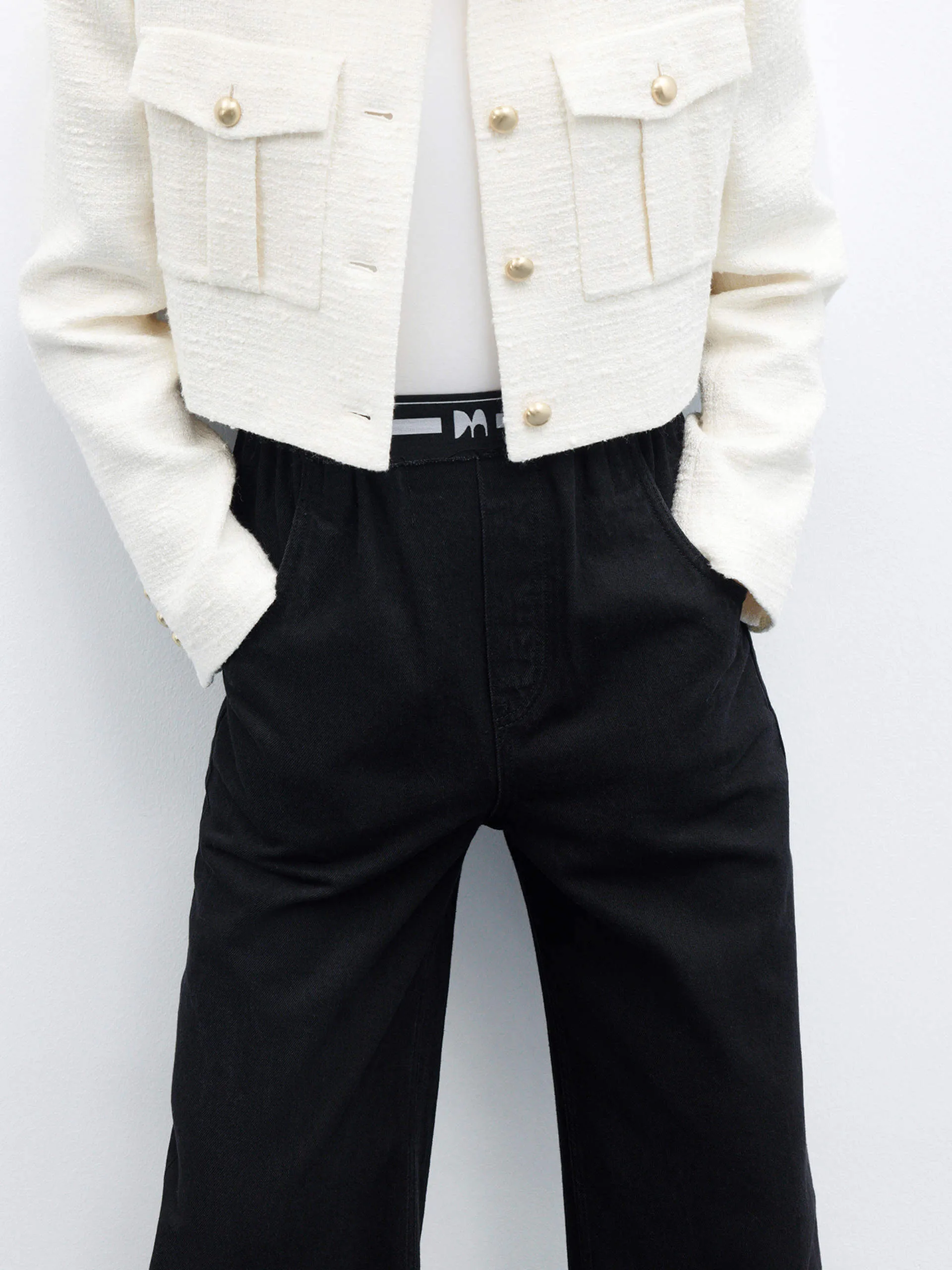 Elastic Waist Wide Leg Jeans sold by Mo&Co product image thumbnail 5