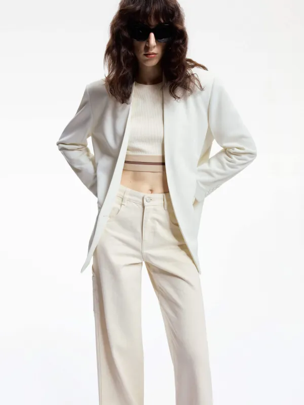 Tailored Blazer Without Lapel sold by Mo&Co