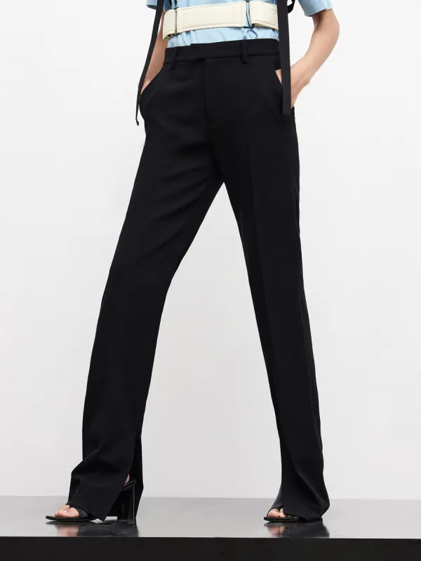 Side Slit Straight Suit Pants sold by Mo&Co