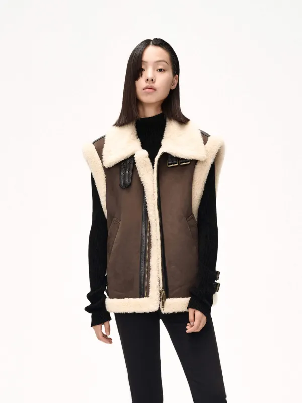 Shearling Trim Waistcoat sold by Mo&Co