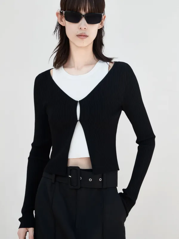 Two Piece Ribbed Knit Top sold by Mo&Co