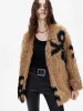 Contrast Detail Fuzzy Coat sold by Mo&Co