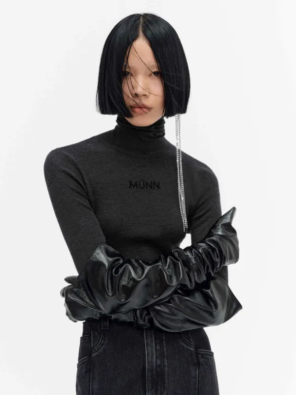 Merino Wool Turtleneck Top sold by Mo&Co