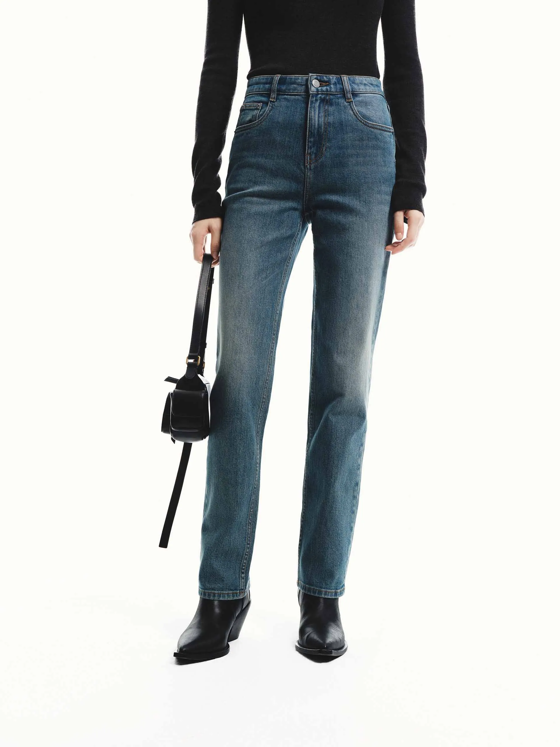 Fitted Straight Jeans sold by Mo&Co