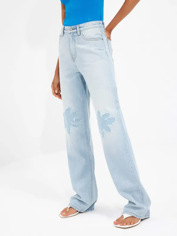 Floral Pattern Straight Jeans sold by Mo&Co