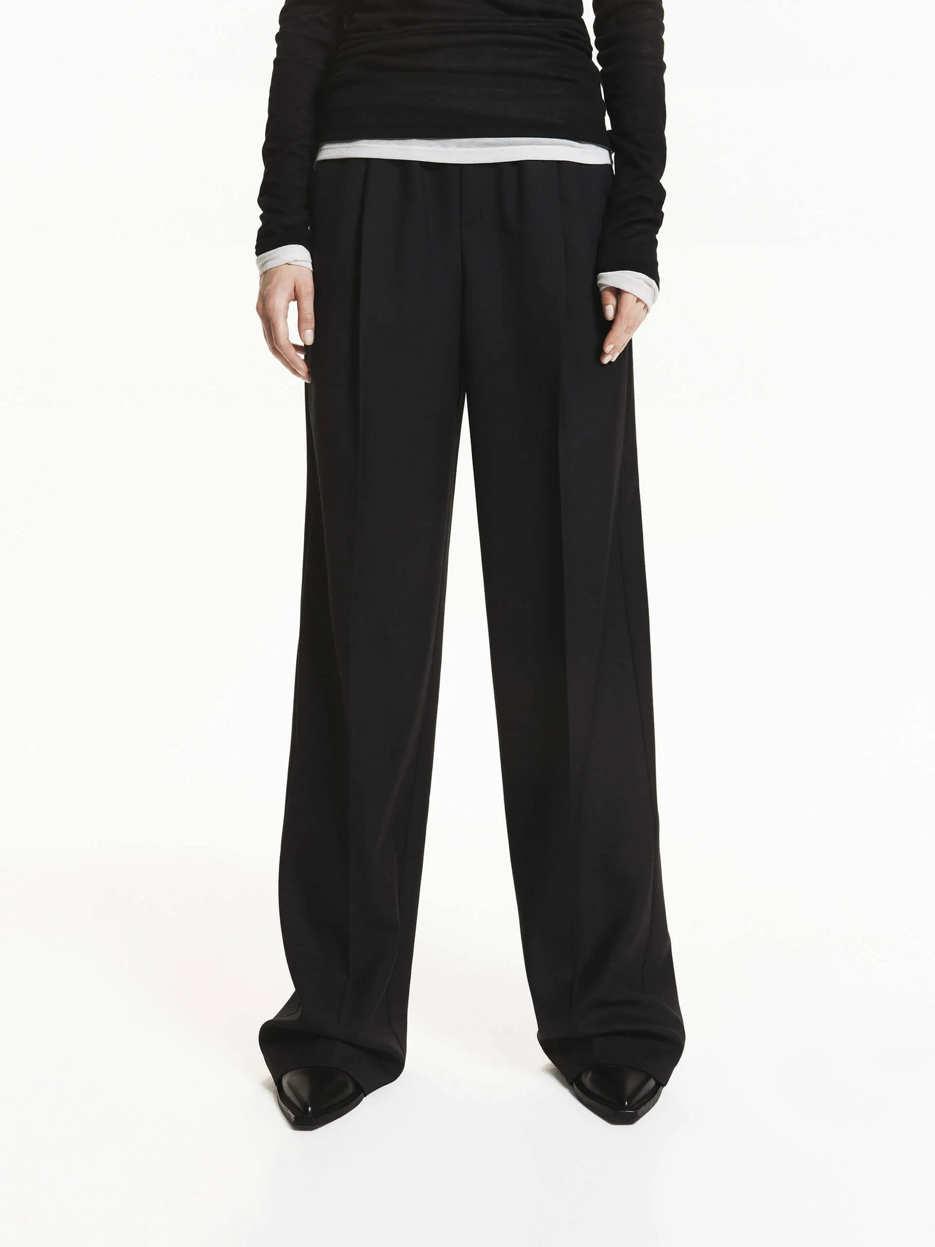 Wool Blend Drawstring Pants sold by Mo&Co