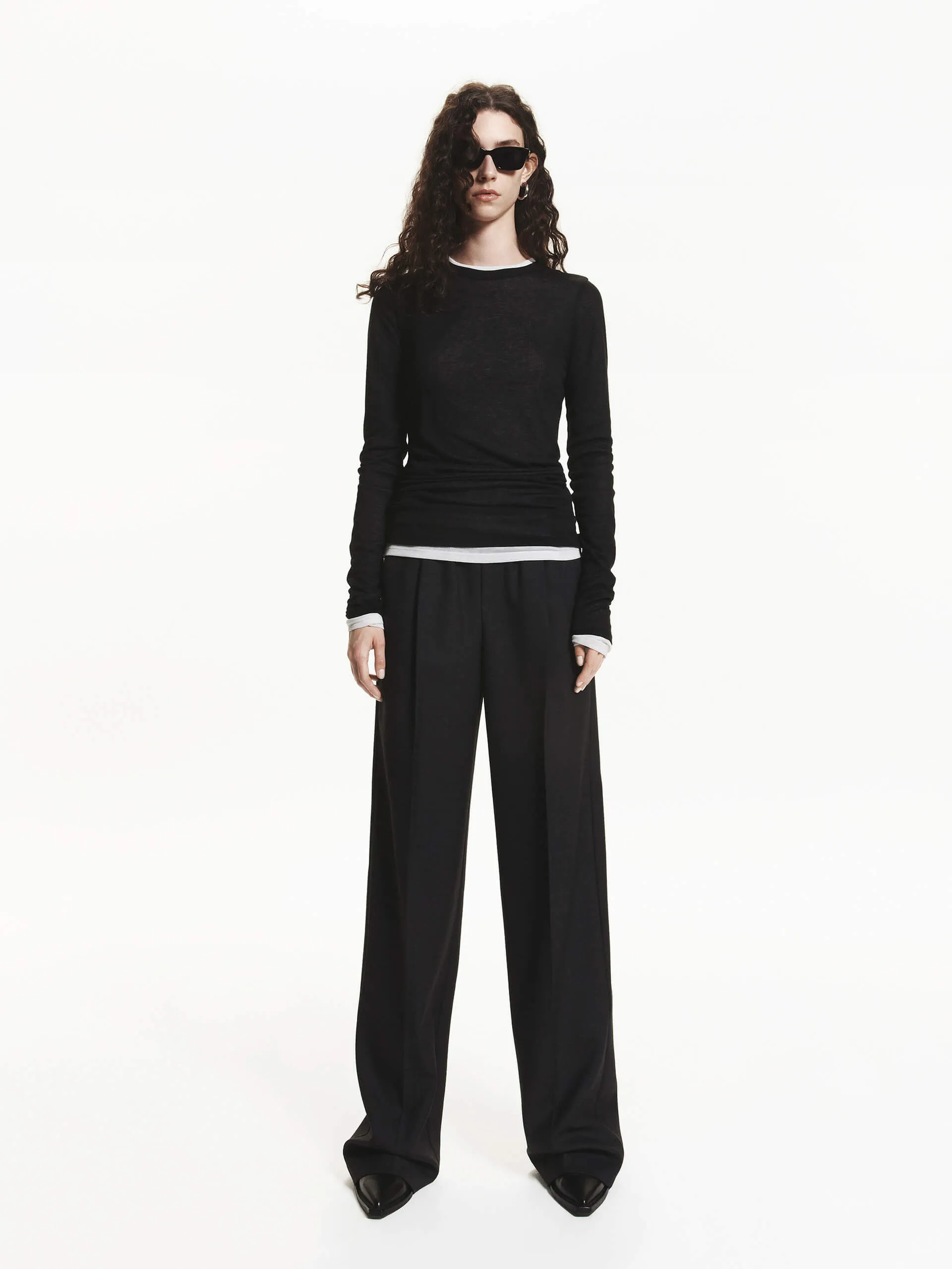 Wool Blend Drawstring Pants sold by Mo&Co product image thumbnail 2