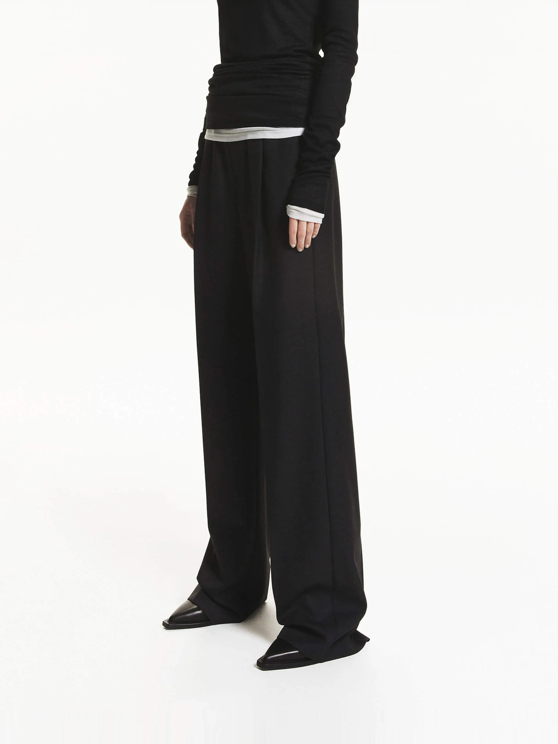 Wool Blend Drawstring Pants sold by Mo&Co product image thumbnail 3