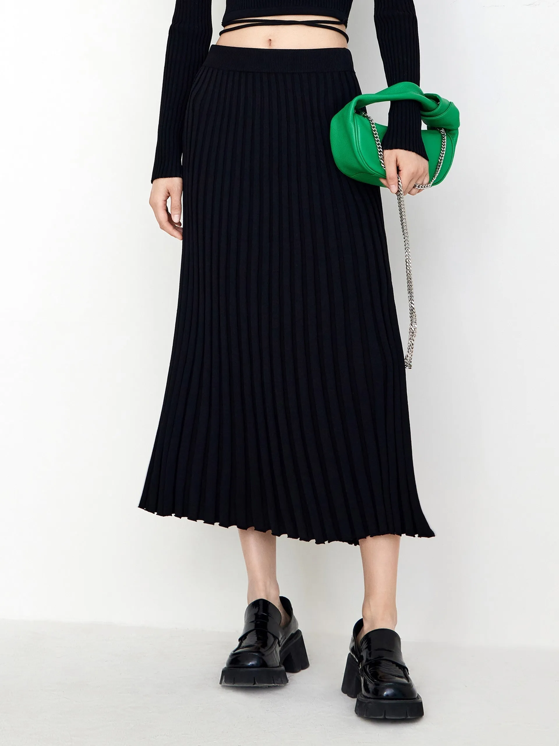 Rib Knit Midi Skirt sold by Mo&Co product image thumbnail 5