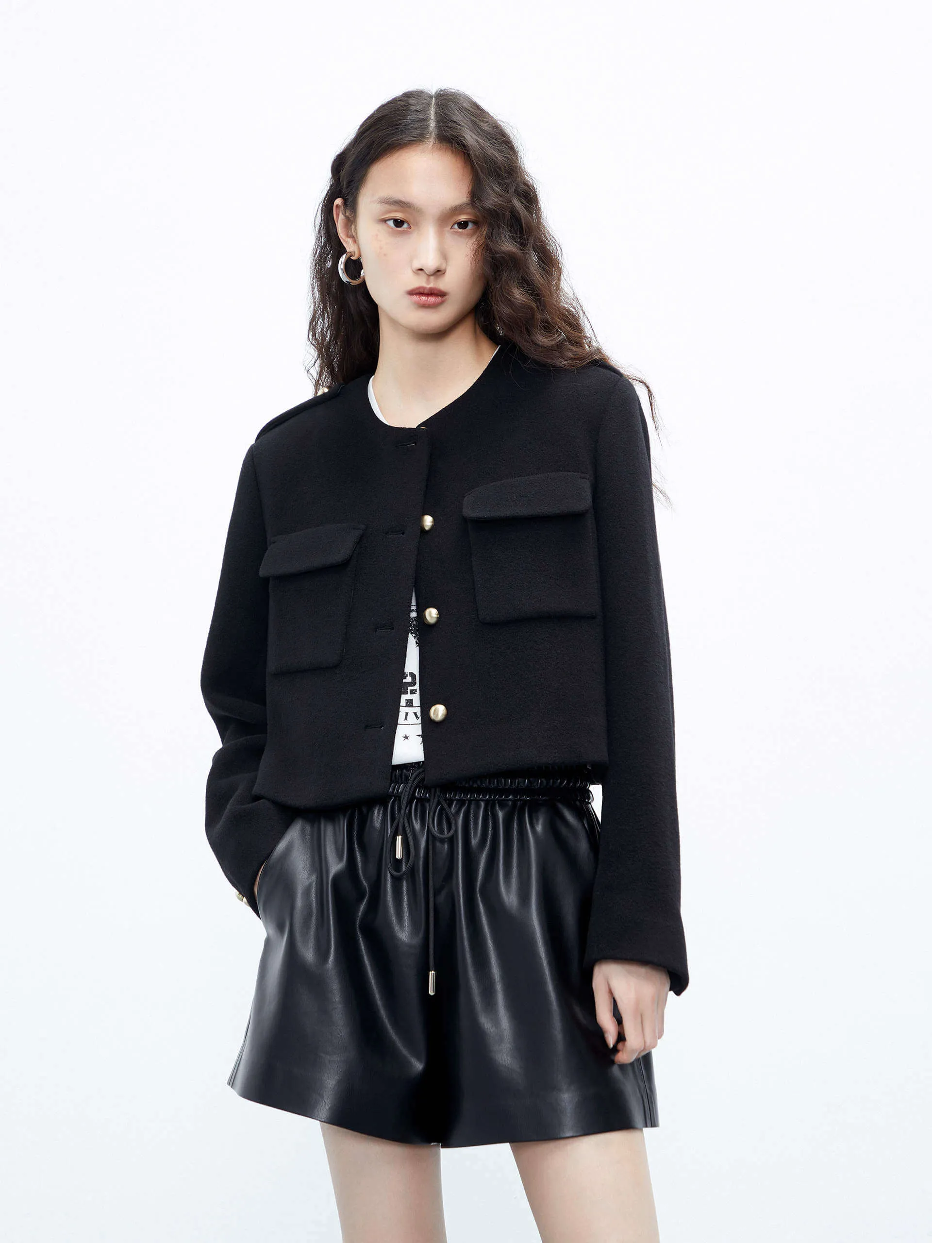 Boxy Fit Cropped Jacket sold by Mo&Co