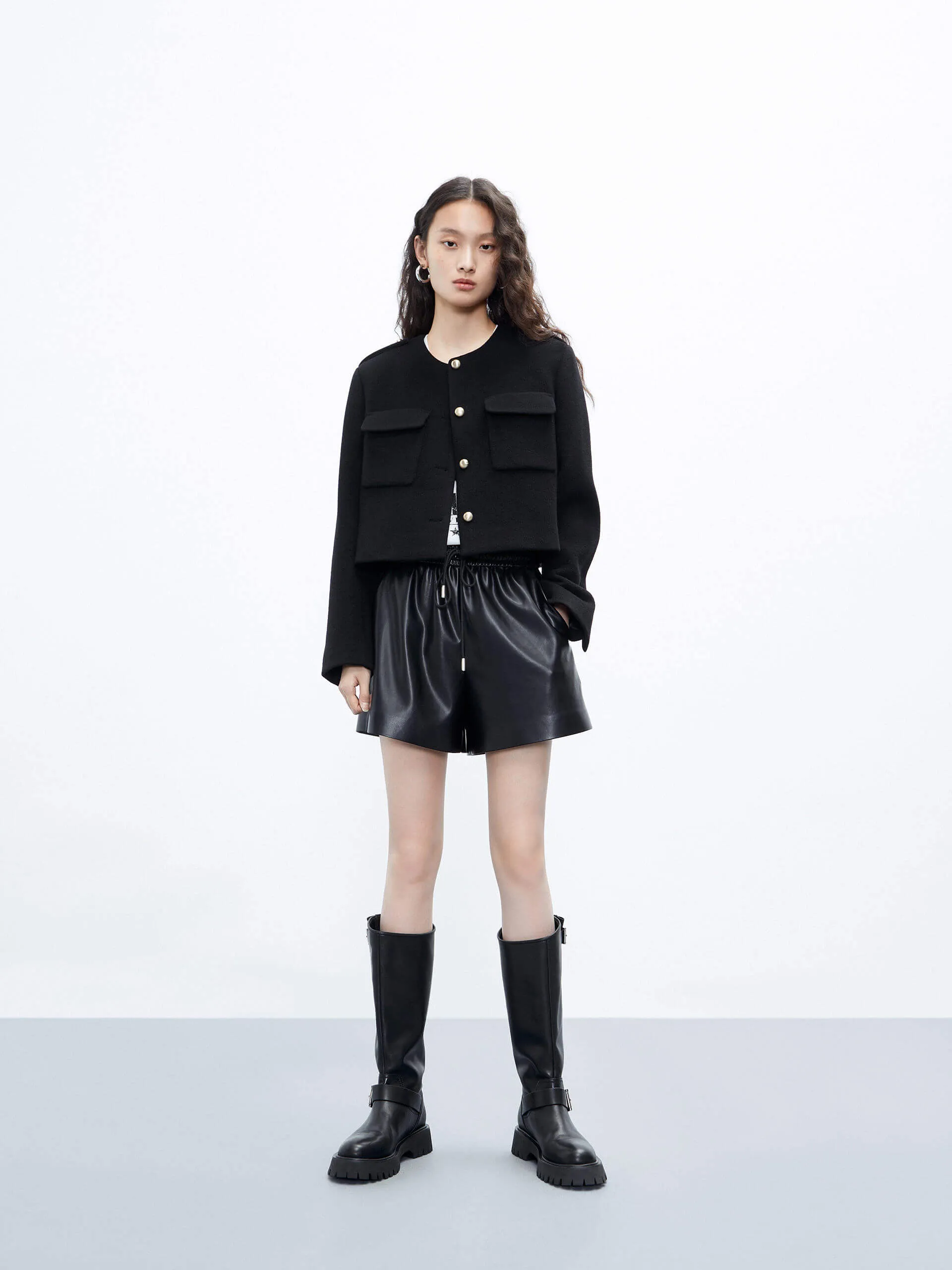 Boxy Fit Cropped Jacket sold by Mo&Co product image thumbnail 3