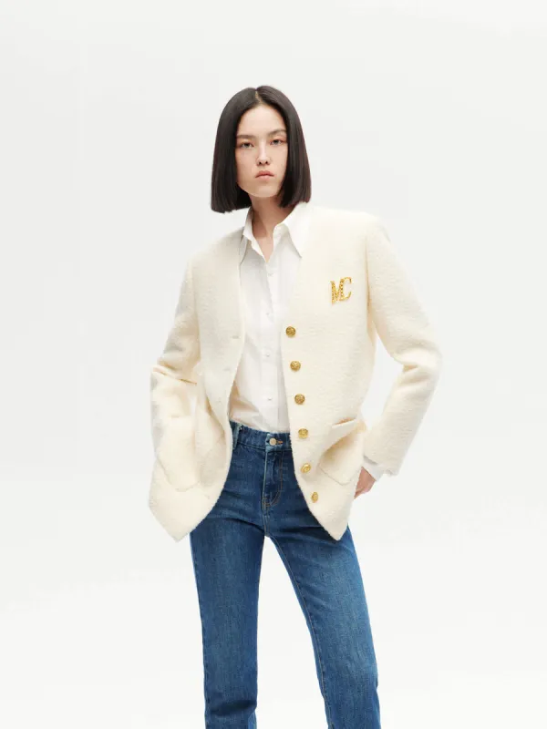 Button Closure Tweed Coat sold by Mo&Co