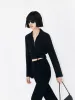 Silk Cropped Shirt sold by Mo&Co