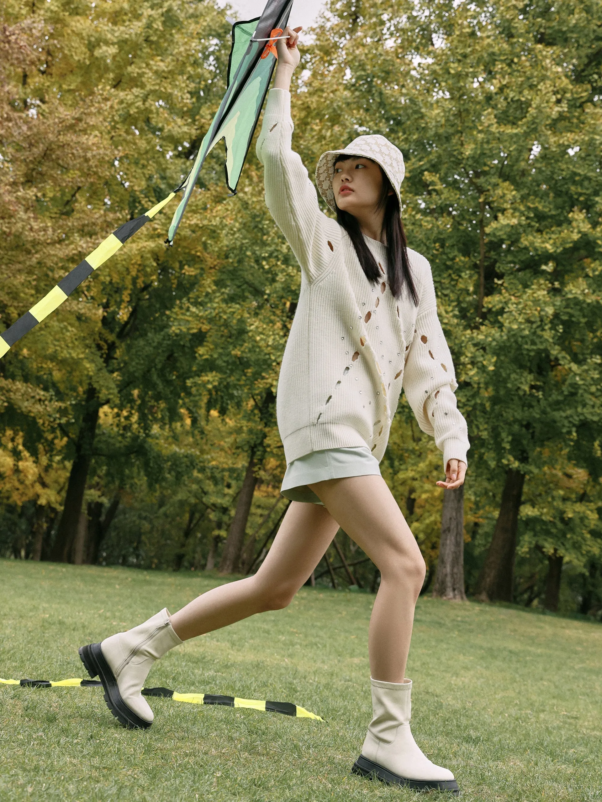 Wool Blend Openwork Rin Knit Pullover sold by Mo&Co product image thumbnail 4