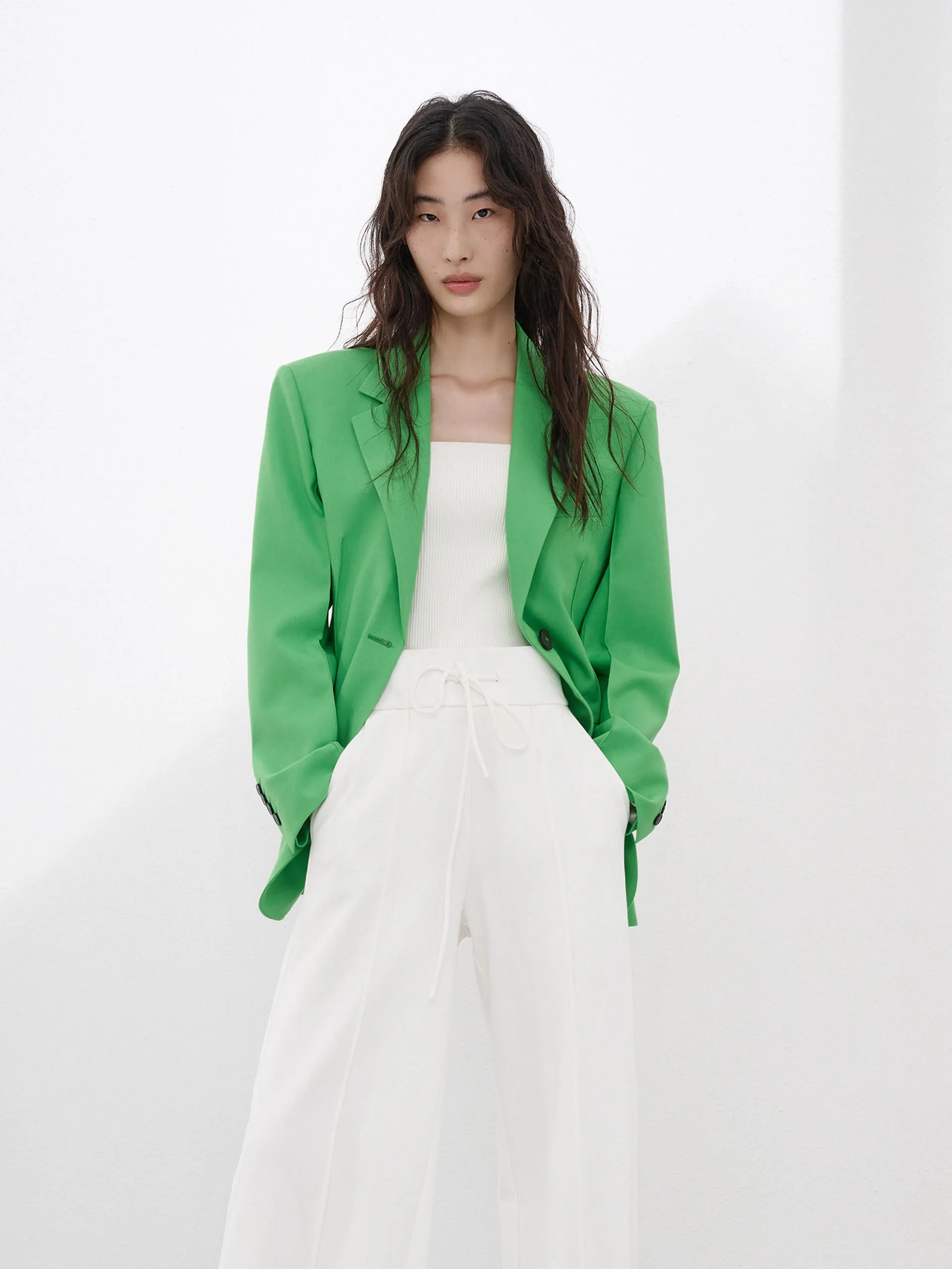 Wool Blend Waisted Blazer sold by Mo&Co product image thumbnail 3