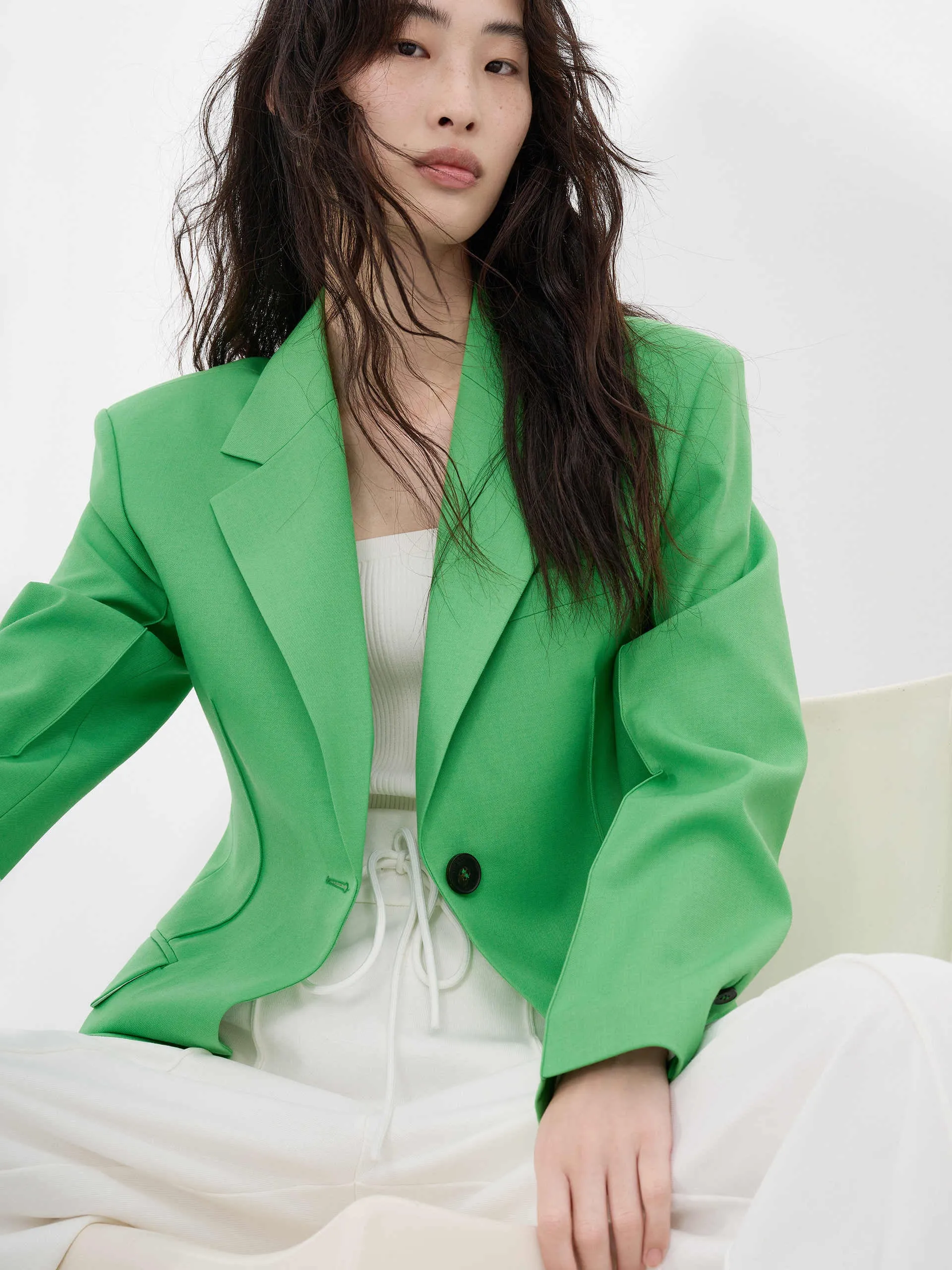 Wool Blend Waisted Blazer sold by Mo&Co product image thumbnail 2