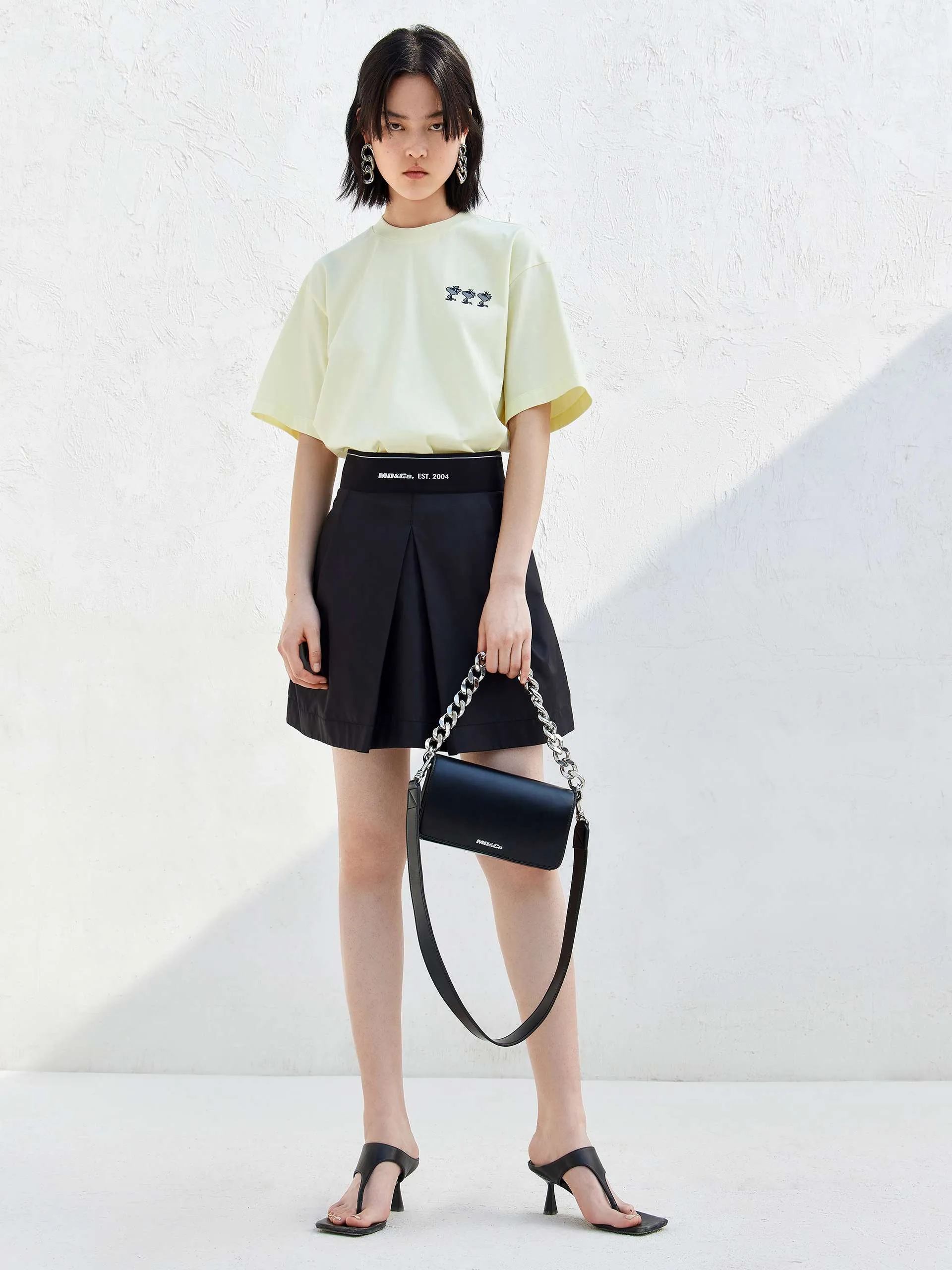 High Waist Logo Pleated Skirt sold by Mo&Co product image thumbnail 2