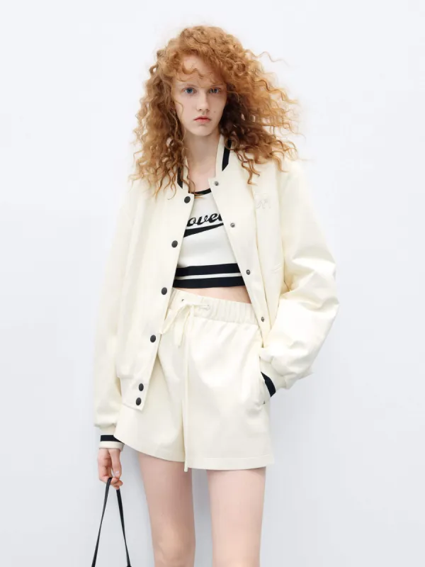 PU Leather Bomber Jacket sold by Mo&Co