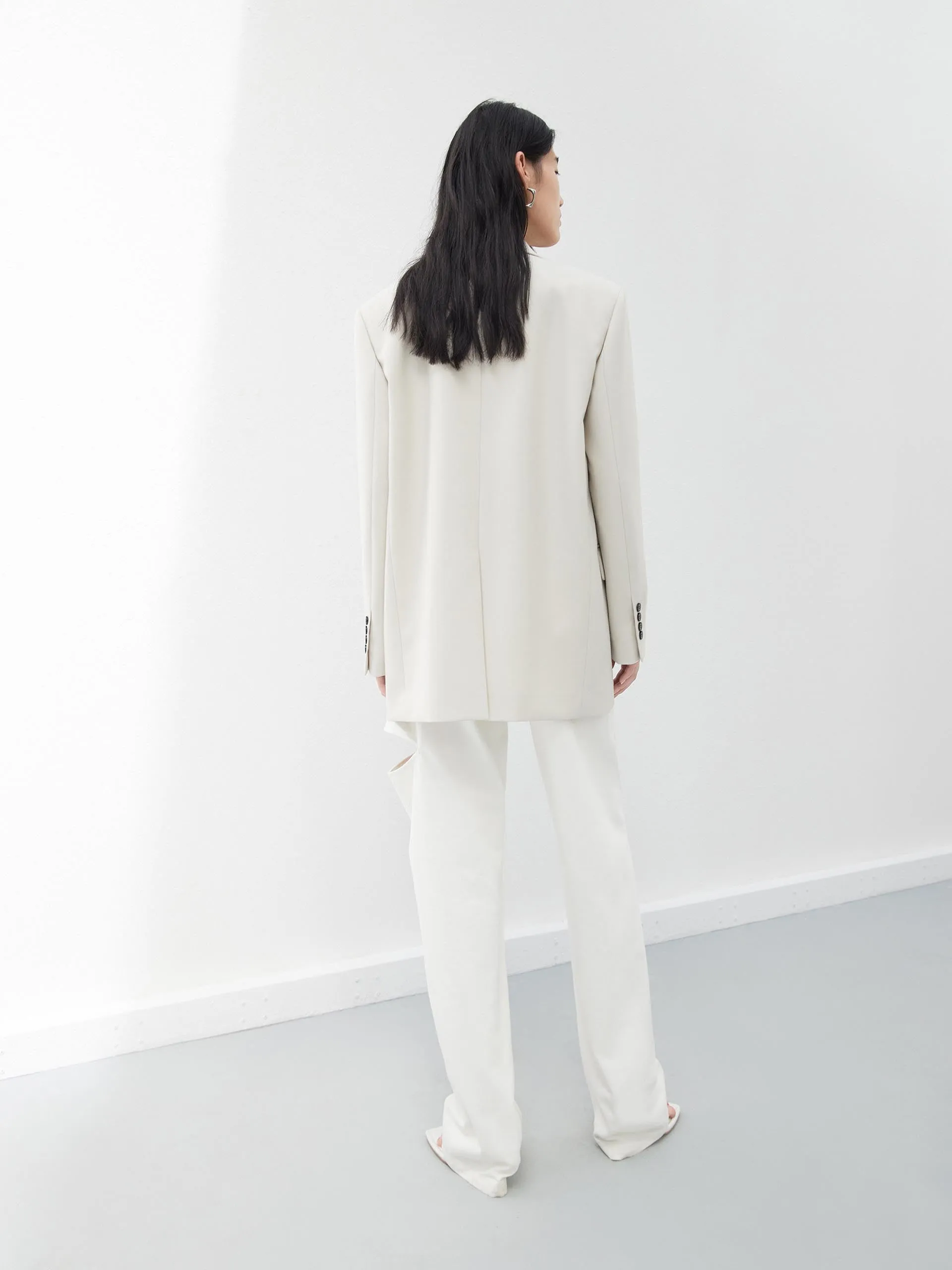 Wool Blend Tailored Blazer with Belt sold by Mo&Co product image thumbnail 3