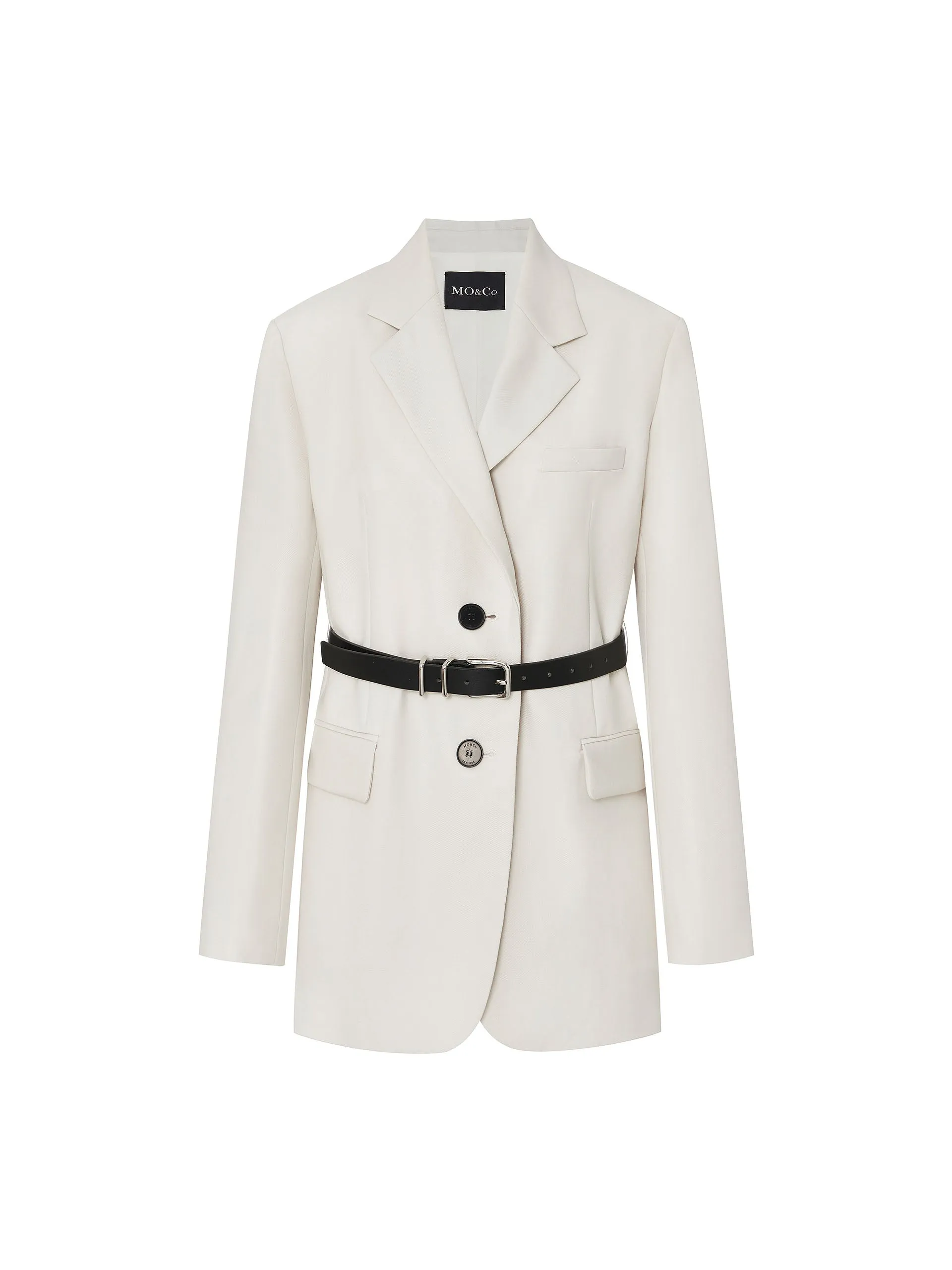 Wool Blend Tailored Blazer with Belt sold by Mo&Co product image thumbnail 5