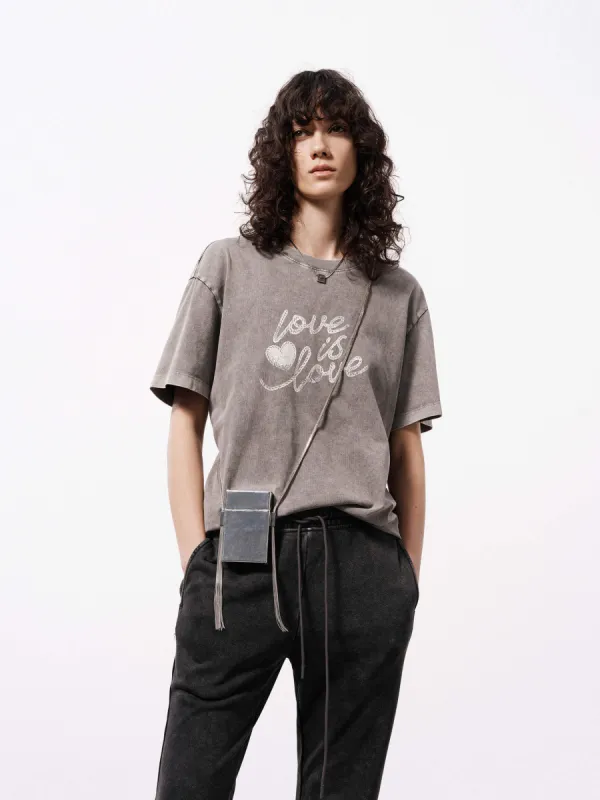 Heart Print Loose T-shirt sold by Mo&Co