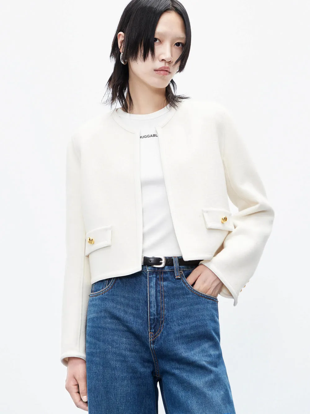 Wool Cropped Jacket sold by Mo&Co