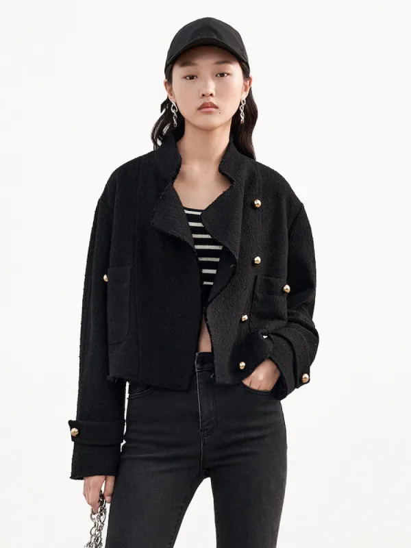 Vintage Cotton-blend Cropped Coat sold by Mo&Co
