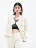 Vintage Cotton-blend Cropped Coat sold by Mo&Co