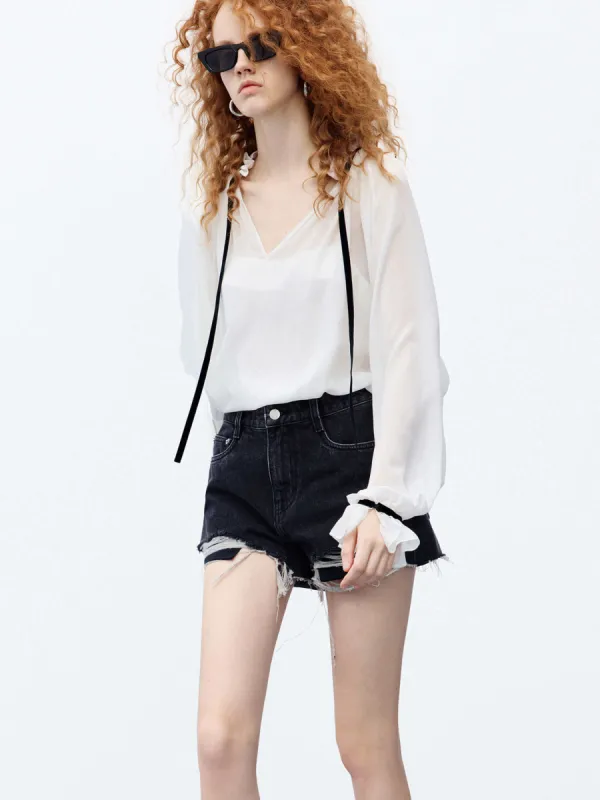 Silk Sheer Tie Top Set sold by Mo&Co