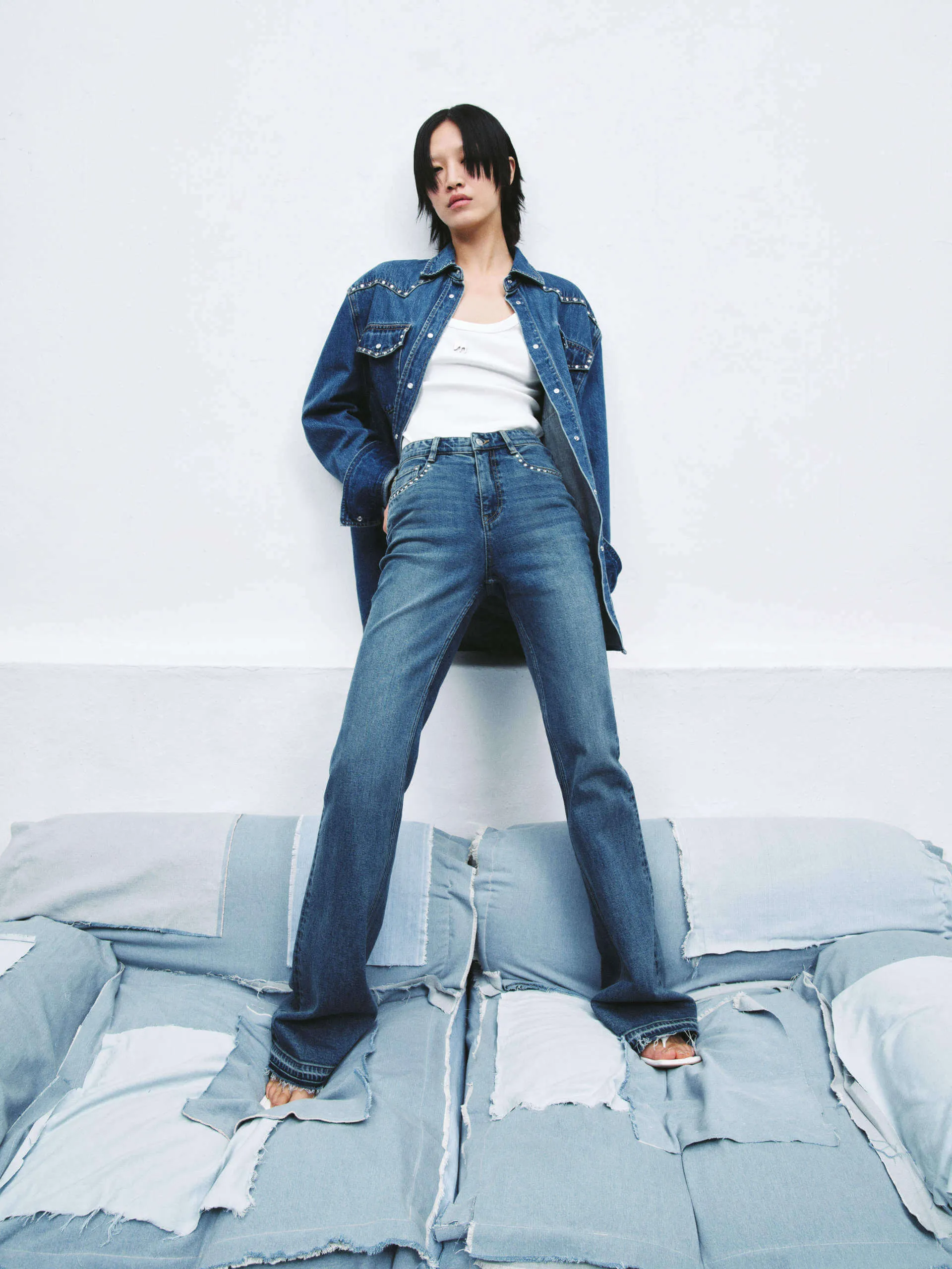 Zircon Detail Denim Jacket sold by Mo&Co product image thumbnail 5