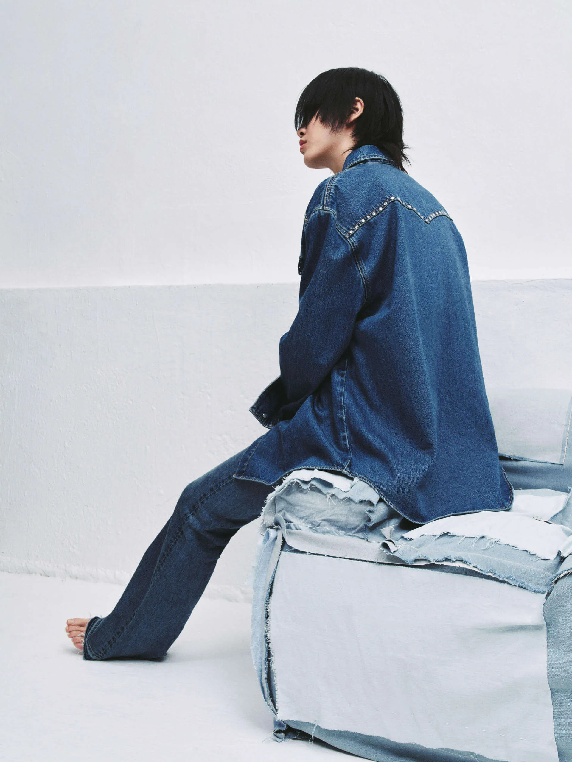 Zircon Detail Denim Jacket sold by Mo&Co product image thumbnail 2