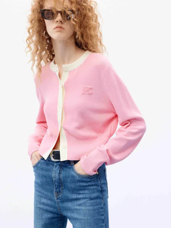 Contrast Details Cropped Cardigan sold by Mo&Co