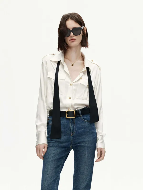 Button Closure Tie Shirt sold by Mo&Co