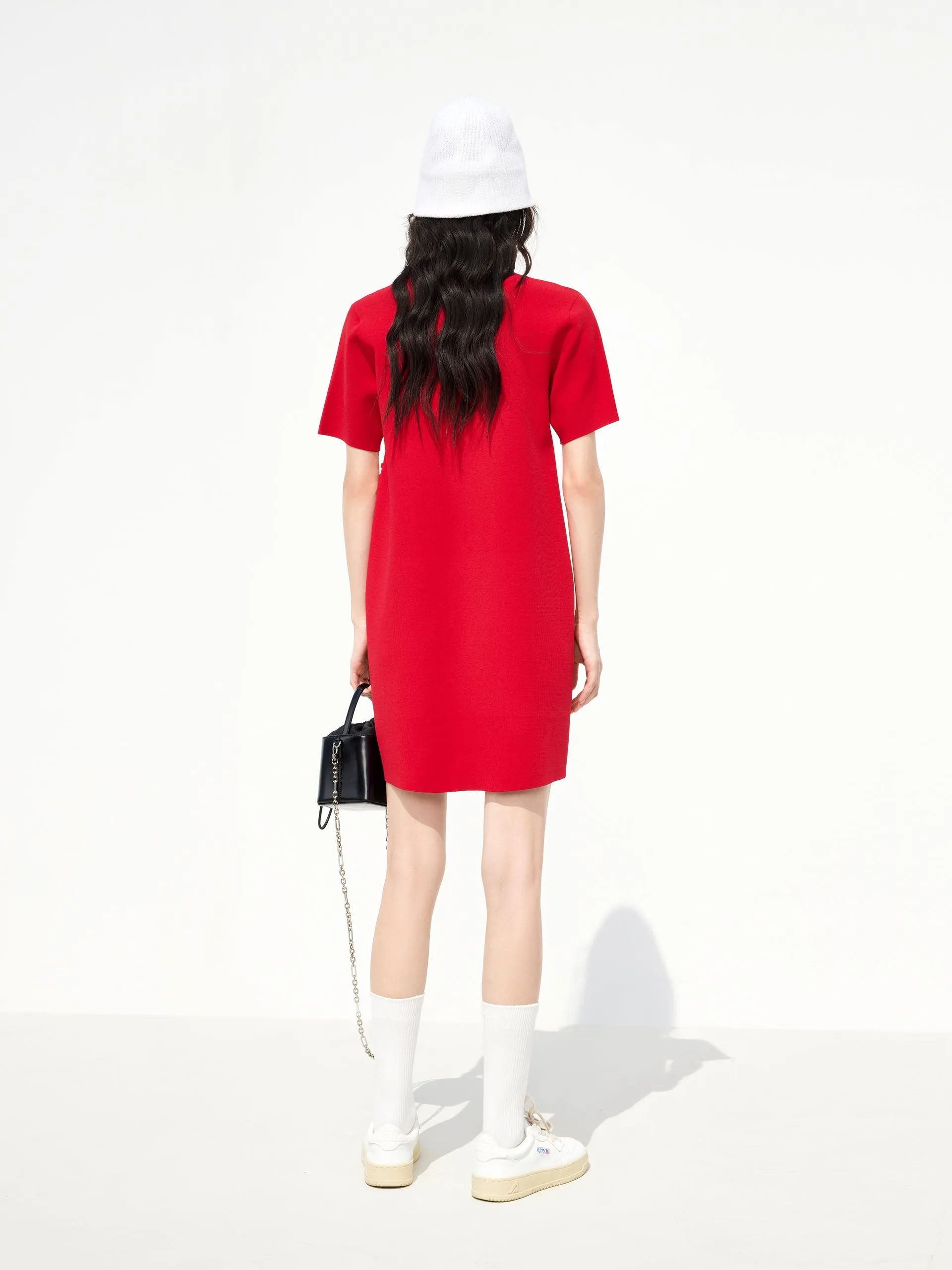Polo Collar Contrast Mini Dress sold by Mo&Co product image thumbnail 3