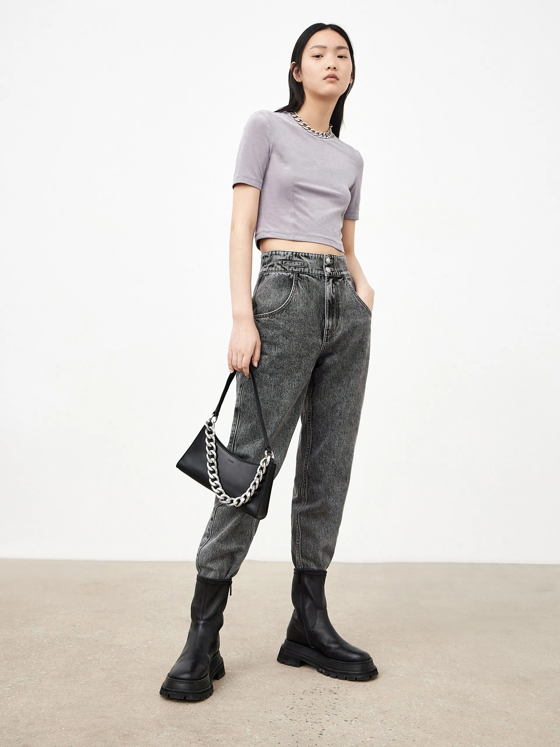 High Waist Straight Leg Jeans sold by Mo&Co product image thumbnail 2