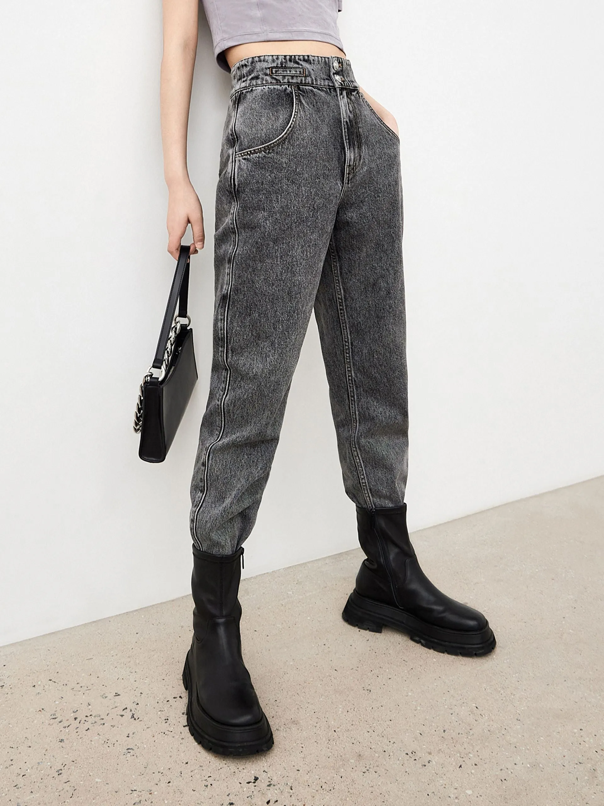 High Waist Straight Leg Jeans sold by Mo&Co product image thumbnail 3