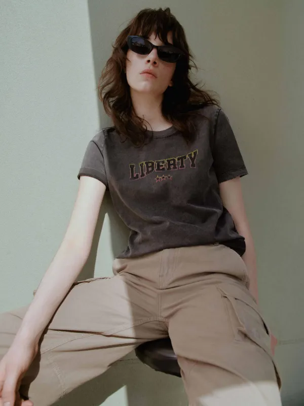 Distressed Effect Cotton T-shirt sold by Mo&Co